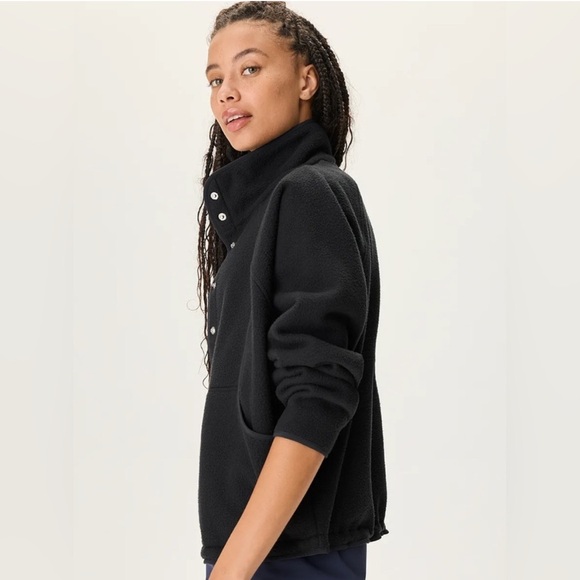 NWT Outdoor Voices RecFleece Snap Jacket Womens in Black Size XL - Picture 4 of 9
